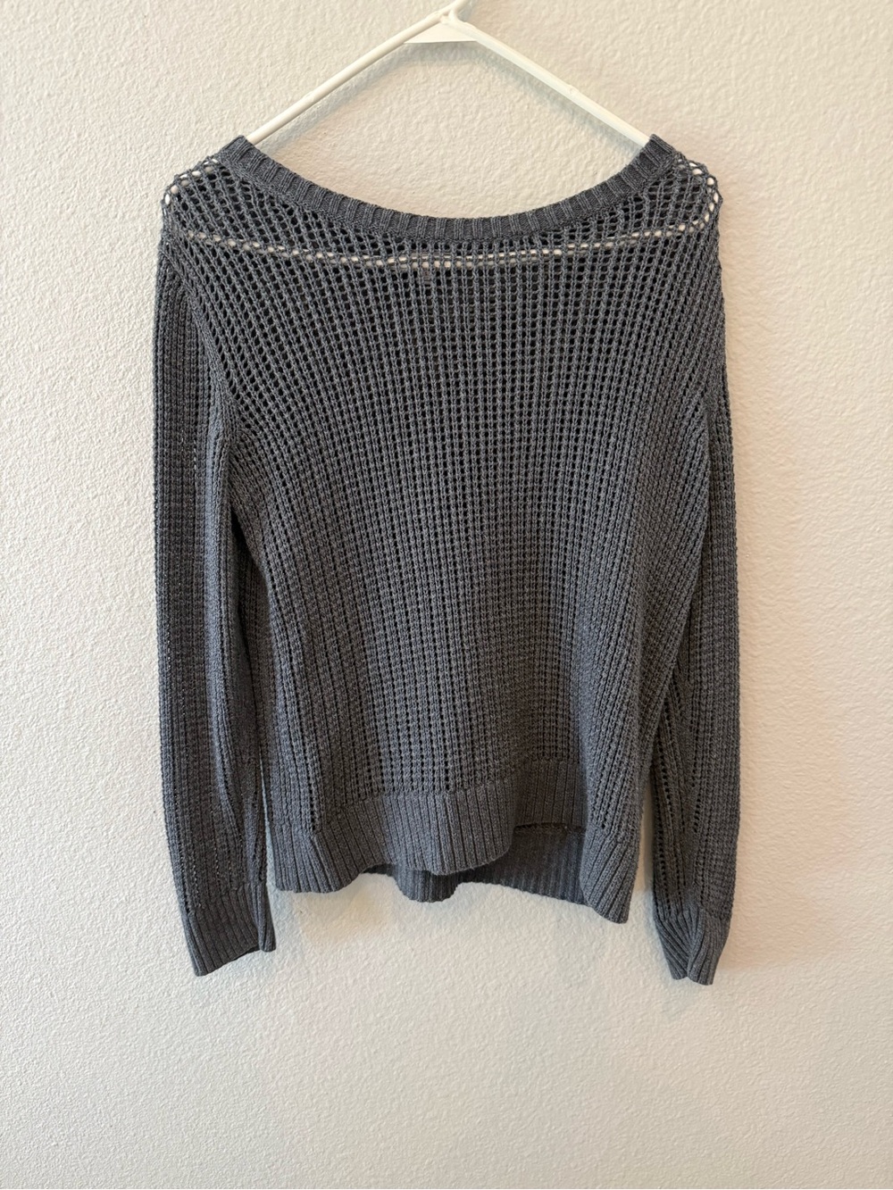 GAP Open-Knit Scoopneck Sweater in Charcoal